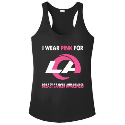 I Wear Pink For Breast Cancer Awareness Ladies PosiCharge Competitor Racerback Tank