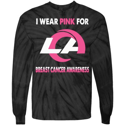 I Wear Pink For Breast Cancer Awareness Tie-Dye Long Sleeve Shirt