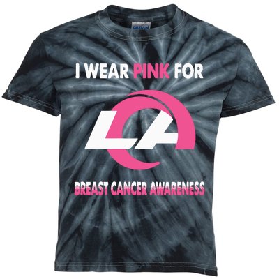 I Wear Pink For Breast Cancer Awareness Kids Tie-Dye T-Shirt