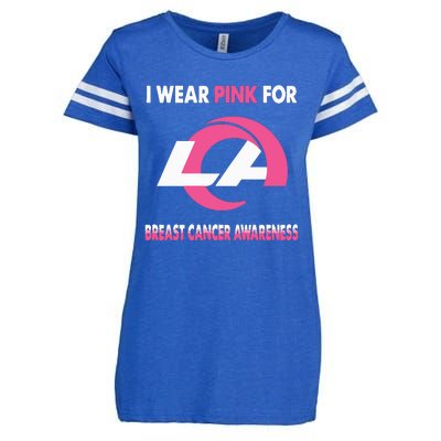 I Wear Pink For Breast Cancer Awareness Enza Ladies Jersey Football T-Shirt