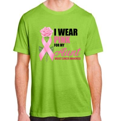 I Wear Pink For My Aunt Breast Cancer Floral Ribbon Adult ChromaSoft Performance T-Shirt