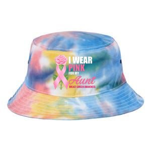 I Wear Pink For My Aunt Breast Cancer Floral Ribbon Tie Dye Newport Bucket Hat