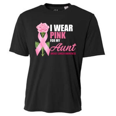 I Wear Pink For My Aunt Breast Cancer Floral Ribbon Cooling Performance Crew T-Shirt