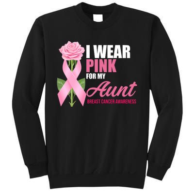 I Wear Pink For My Aunt Breast Cancer Floral Ribbon Sweatshirt