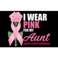 I Wear Pink For My Aunt Breast Cancer Floral Ribbon Bumper Sticker