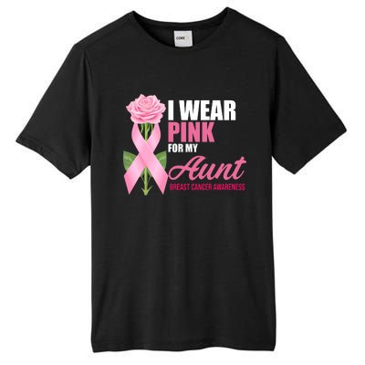 I Wear Pink For My Aunt Breast Cancer Floral Ribbon Tall Fusion ChromaSoft Performance T-Shirt