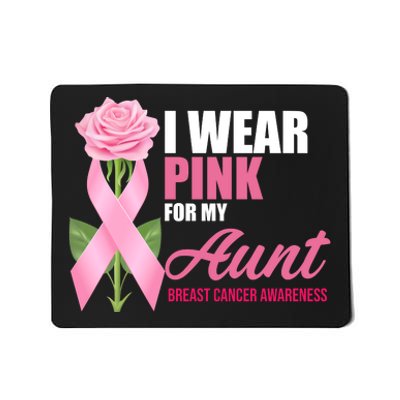 I Wear Pink For My Aunt Breast Cancer Floral Ribbon Mousepad