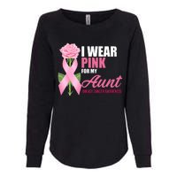 I Wear Pink For My Aunt Breast Cancer Floral Ribbon Womens California Wash Sweatshirt