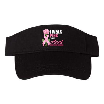 I Wear Pink For My Aunt Breast Cancer Floral Ribbon Valucap Bio-Washed Visor