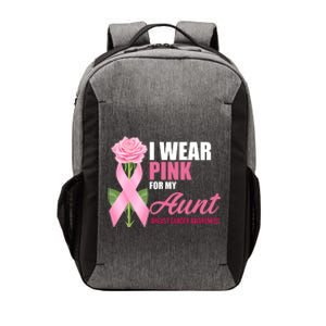 I Wear Pink For My Aunt Breast Cancer Floral Ribbon Vector Backpack