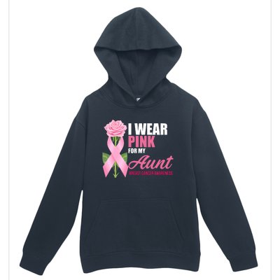 I Wear Pink For My Aunt Breast Cancer Floral Ribbon Urban Pullover Hoodie