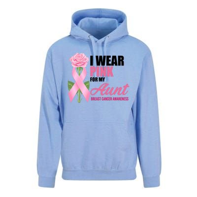 I Wear Pink For My Aunt Breast Cancer Floral Ribbon Unisex Surf Hoodie