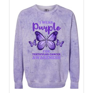 I Wear Purple For Testicular Cancer Awareness Funny Gift Colorblast Crewneck Sweatshirt