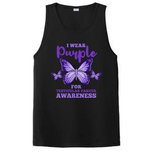 I Wear Purple For Testicular Cancer Awareness Funny Gift PosiCharge Competitor Tank