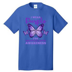 I Wear Purple For Testicular Cancer Awareness Funny Gift Tall T-Shirt