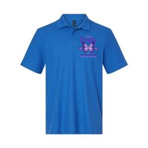 I Wear Purple For Testicular Cancer Awareness Funny Gift Softstyle Adult Sport Polo