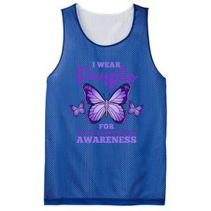 I Wear Purple For Testicular Cancer Awareness Funny Gift Mesh Reversible Basketball Jersey Tank