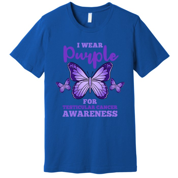 I Wear Purple For Testicular Cancer Awareness Funny Gift Premium T-Shirt