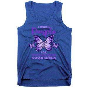 I Wear Purple For Testicular Cancer Awareness Funny Gift Tank Top