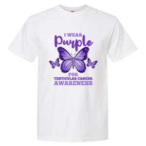 I Wear Purple For Testicular Cancer Awareness Funny Gift Garment-Dyed Heavyweight T-Shirt