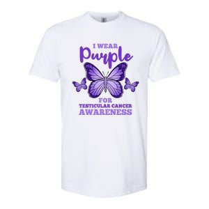 I Wear Purple For Testicular Cancer Awareness Funny Gift Softstyle CVC T-Shirt