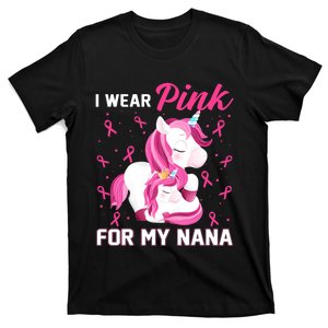 I Wear Pink For My Nana Breast Cancer Awareness Unicorn T-Shirt