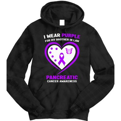 I Wear Purple For My Brother in Law Pancreatic Cancer Tie Dye Hoodie