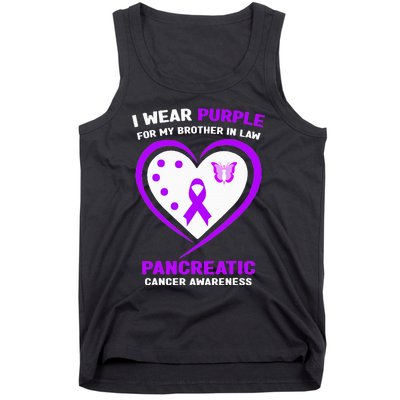 I Wear Purple For My Brother in Law Pancreatic Cancer Tank Top