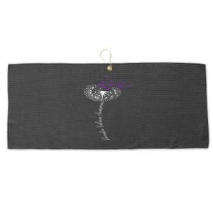 I Wear Purple For Domestic Violence Awareness Purple Ribbon Large Microfiber Waffle Golf Towel