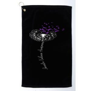 I Wear Purple For Domestic Violence Awareness Purple Ribbon Platinum Collection Golf Towel