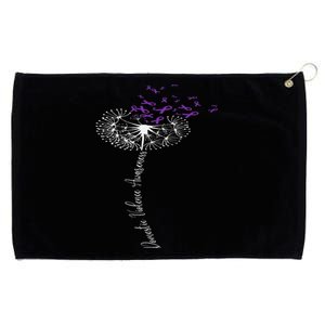 I Wear Purple For Domestic Violence Awareness Purple Ribbon Grommeted Golf Towel