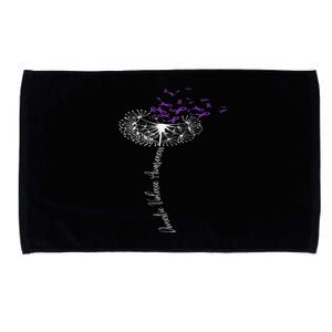 I Wear Purple For Domestic Violence Awareness Purple Ribbon Microfiber Hand Towel