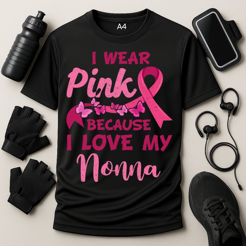 I Wear Pink I Love My Nonna Breast Cancer Awareness Cooling Performance Crew T-Shirt
