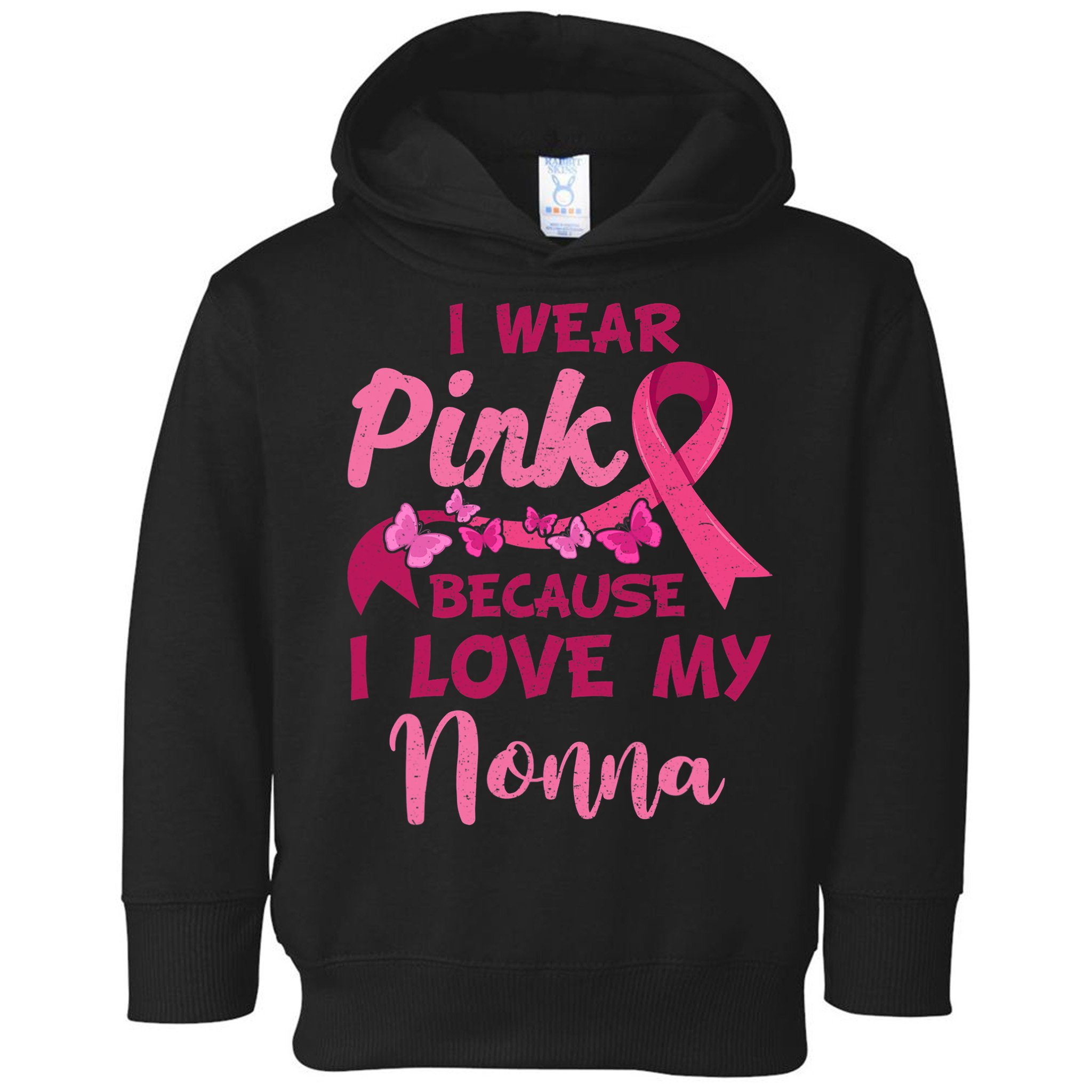 I Wear Pink I Love My Nonna Breast Cancer Awareness Toddler Hoodie