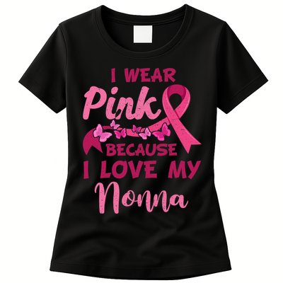 I Wear Pink I Love My Nonna Breast Cancer Awareness Womens T-Shirt
