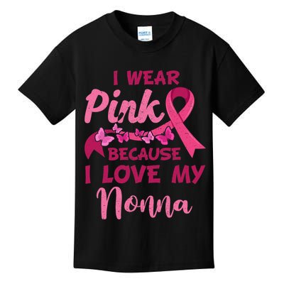 I Wear Pink I Love My Nonna Breast Cancer Awareness Kids T-Shirt