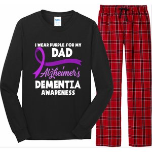 I Wear Purple For My Dad Alzheimer's Detia Awareness Meaningful Gift Long Sleeve Pajama Set