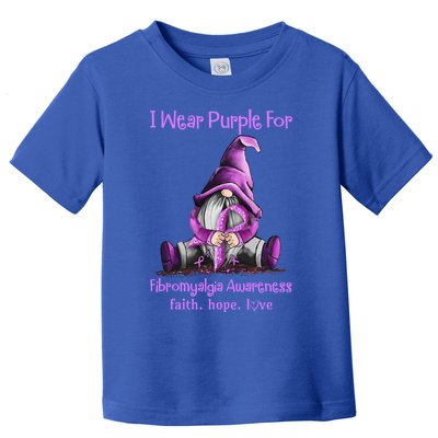 I Wear Purple Gnomes Ribbon Fibromyalgia Awareness Gift Toddler T-Shirt