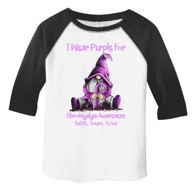 I Wear Purple Gnomes Ribbon Fibromyalgia Awareness Gift Toddler Fine Jersey T-Shirt