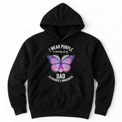 I Wear Purple In Memory Of My Dad Alzheimers Awareness Hoodie