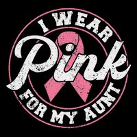 I Wear Pink For My Aunt Breast Cancer Awareness Gift V-Neck T-Shirt