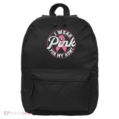 I Wear Pink For My Aunt Breast Cancer Awareness Gift 16 in Basic Backpack