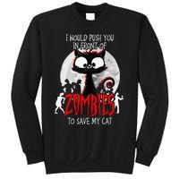 I Would Push You Zombies Cats Zombie Cat Cute Black Cat Sweatshirt