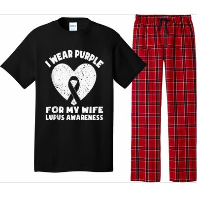 I Wear Purple For My Wife Lupus Awareness Month Ribbon Pajama Set