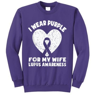 I Wear Purple For My Wife Lupus Awareness Month Ribbon Sweatshirt