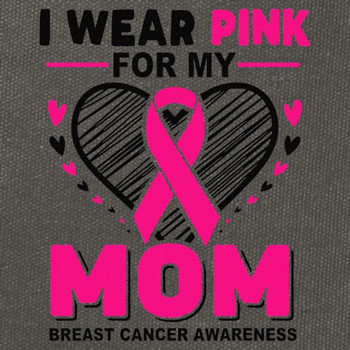I Wear Pin.K For My Mom Breast Cancer Awareness Supporter Cotton Canvas Backpack