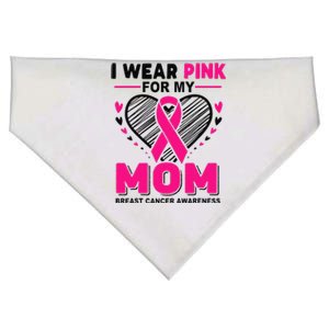 I Wear Pin.K For My Mom Breast Cancer Awareness Supporter USA-Made Doggie Bandana