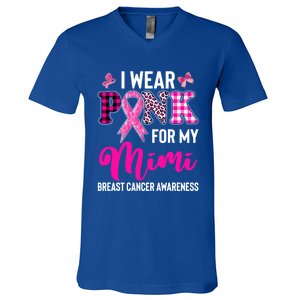 I Wear Pink For My Mimi Cute Gift V-Neck T-Shirt