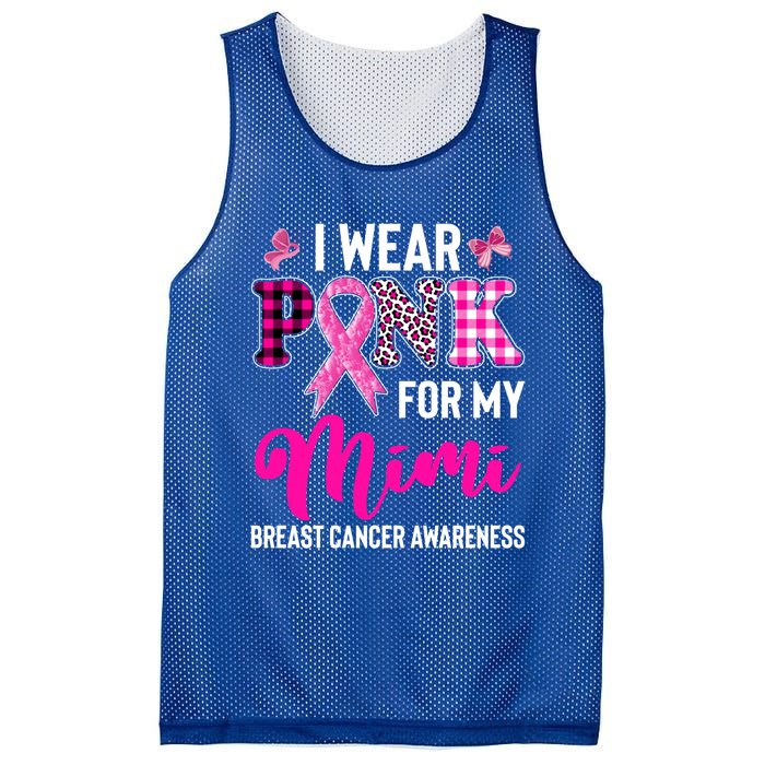 I Wear Pink For My Mimi Cute Gift Mesh Reversible Basketball Jersey Tank