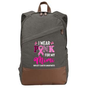 I Wear Pink For My Mimi Cute Gift Cotton Canvas Backpack